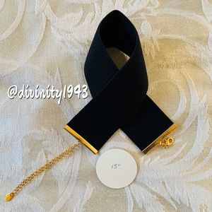 ✨Lace by Tanaya stretchable black💫gold choker
